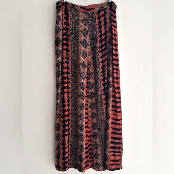Madam Blue Clothing Animal Print/Tribal Print Skirt, Orange/Brown/Black, L - Picture 2 of 16